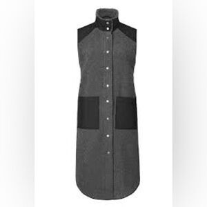 Women's Gray and Black Sleeveless Vest
